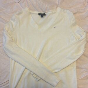 Tommy Hilfiger V-neck Sweater in White